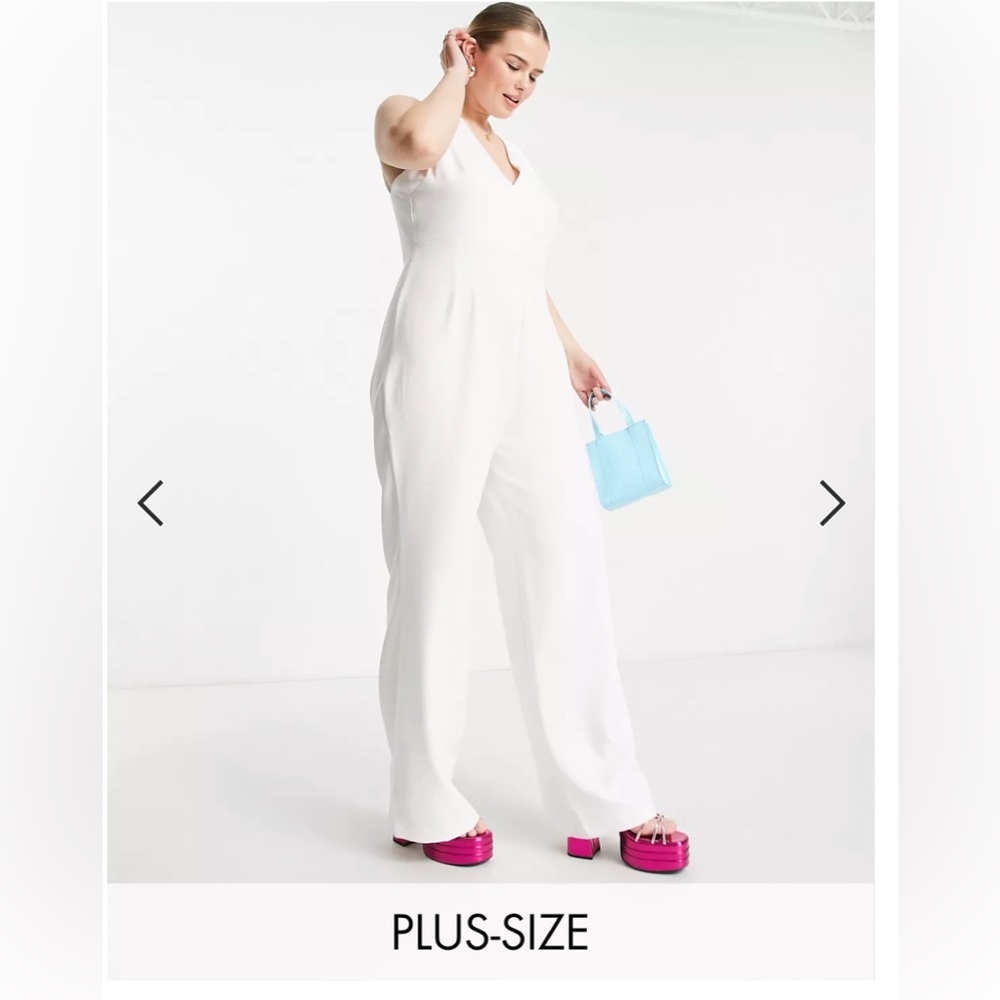 ASOS curve plus size white jumpsuit size 24 but a US size 20